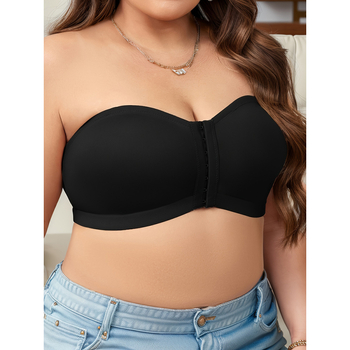 Grudnjak bez naramenica s prednjim zatvaranjem, 3/4 košarica, najlon, tube-top stil