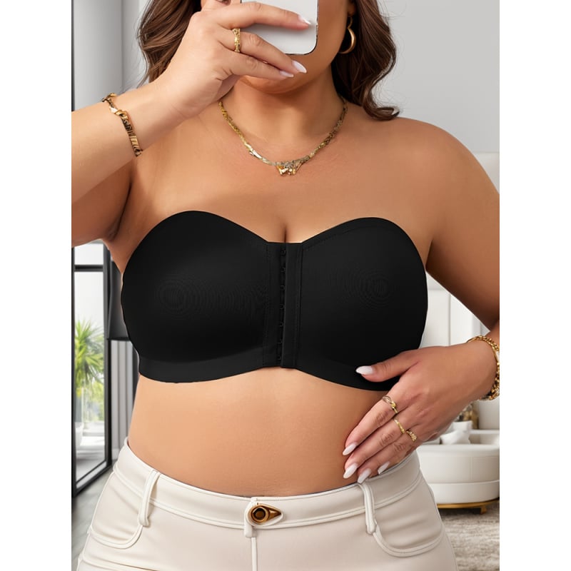 Grudnjak bez naramenica s prednjim zatvaranjem, 3/4 košarica, najlon, tube-top stil