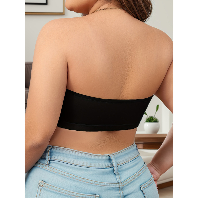 Be pečių liemenėlė su priekinio užsegimo, 3/4 puodelis, nailonas, tube-top stilius