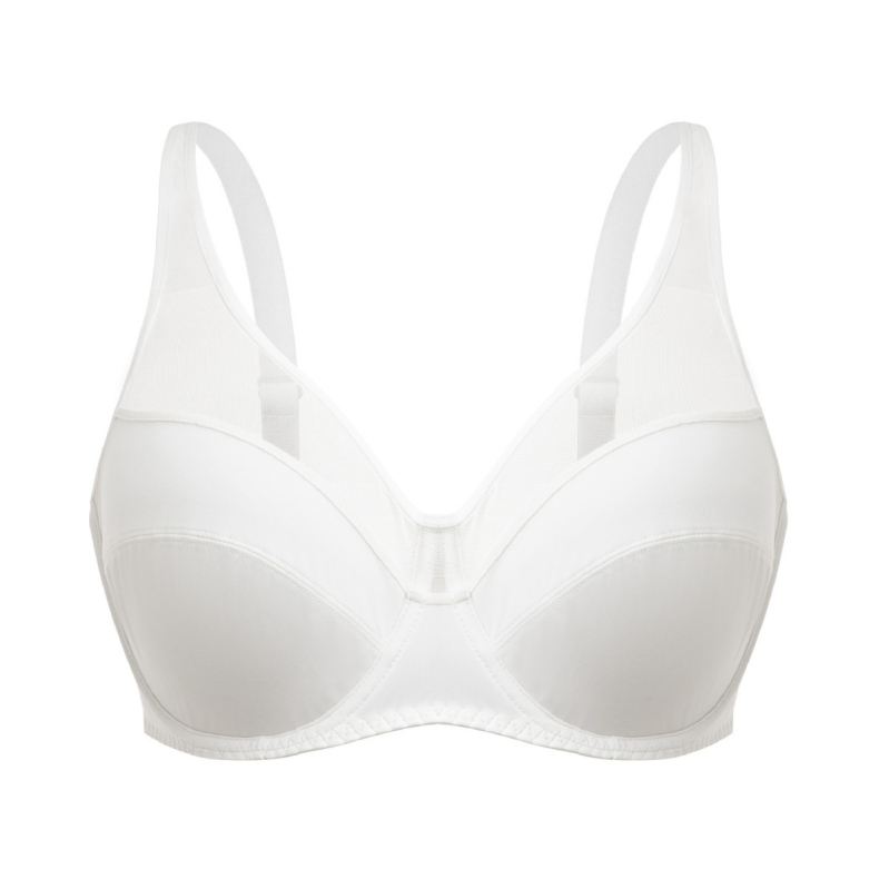 Σουτιέν Μεγάλου Μεγέθους Δαντέλας, Μεταλλικό Δαχτυλίδι Underwire, Πλήρες Κύπελλο, Νάιλον Milk Silk