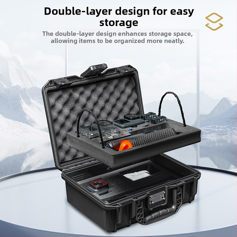PP материална кутия за съхранение на камера с паролно заключване, 10 л, IP67 водоустойчива, съвместима с GoPro HERO, DJI Action Pocket и Shadow Stone Ace Pro