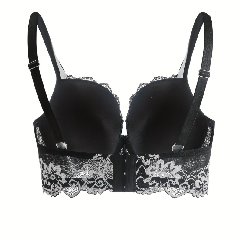 Δαντελένιο σουτιέν με μεταλλική υποστήριξη, ευρωπαϊκό-αμερικάνικο στυλ, μεσαίες προμορφωμένες κάψες, βασικό ύφασμα νάιλον, επένδυση νάιλον, περιεχόμενο επένδυσης 50–70%