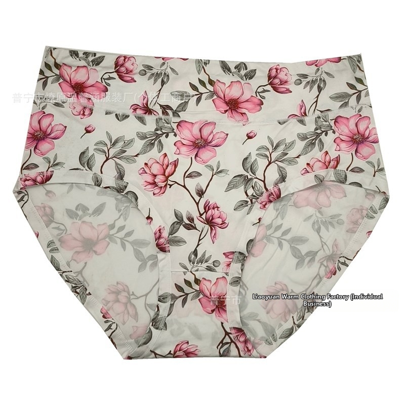 Lenjerie intimă plus size cu imprimeu floral din Milk Silk, talie înaltă, ridicare a posteriorului, respirabilă