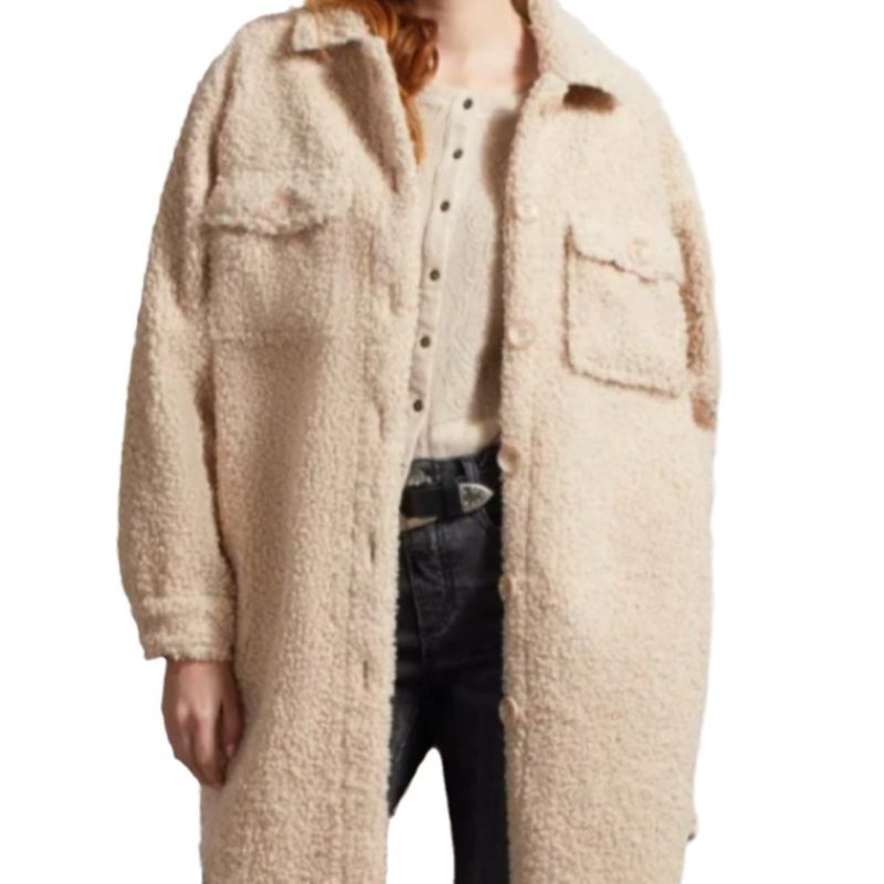 Geacă feminină de toamnă-iarnă, stil japonez-coreean; guler POLO, închidere cu nasturi pe un rând, mâneci lungi, poliester cu elastan (90–95% poliester, <30% elastan)