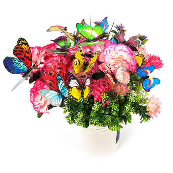 PVC πεταλούδες κήπου - σετ 50 τεμαχίων, 3D διακοσμητικά εξωτερικού κήπου, ποιμενικό στυλ, βαμμένα, βιονική κατασκευή