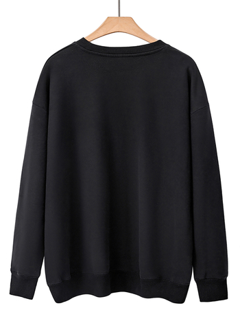 Női pamut hoodie nyomtatott betűkkel, kerek nyak, lazán szabott, hosszú ujjú – Ősz 2024