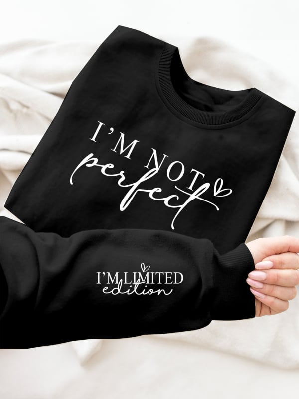 Női pamut hoodie nyomtatott betűkkel, kerek nyak, lazán szabott, hosszú ujjú – Ősz 2024