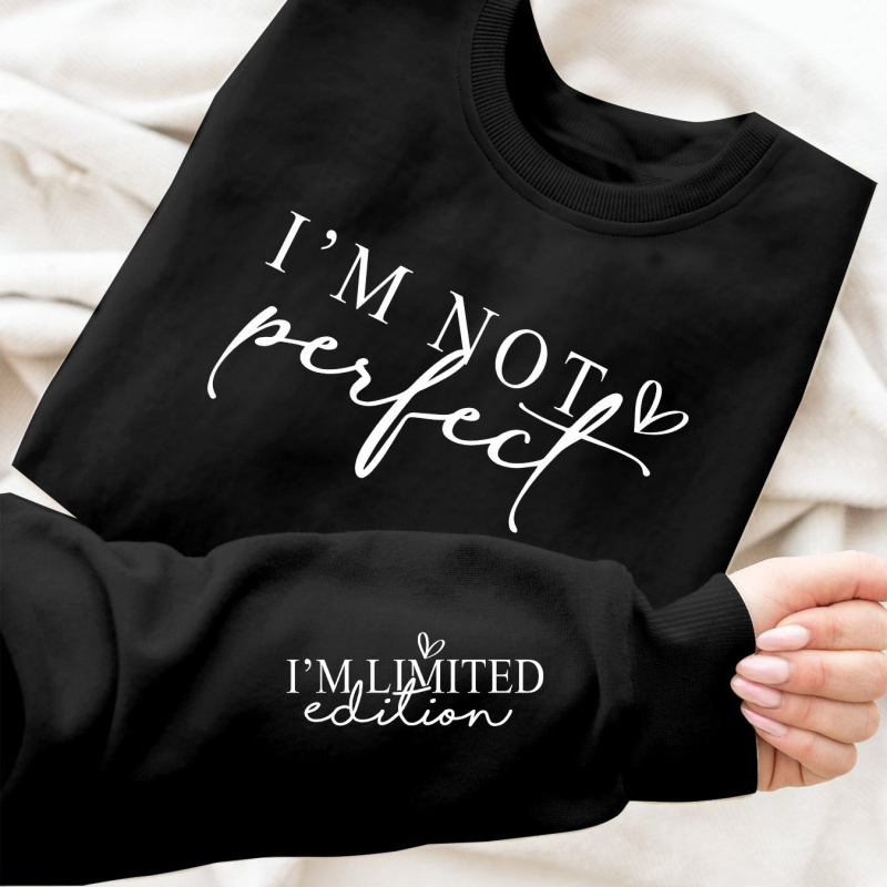 Női pamut hoodie nyomtatott betűkkel, kerek nyak, lazán szabott, hosszú ujjú – Ősz 2024