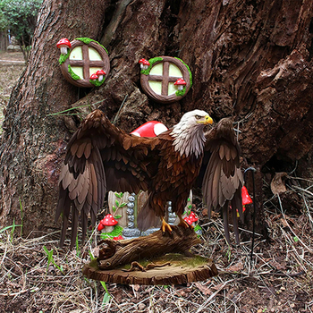 Акрилно градинско колче с орел – декоративен елемент за открит ландшафт, за саксии и тревни площи, печатен дизайн