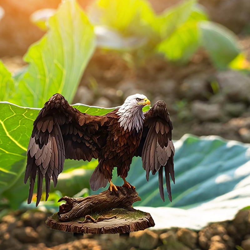 Stâlp decorativ acrilic în formă de vultur – decor exterior pentru ghivece și gazon, imprimare