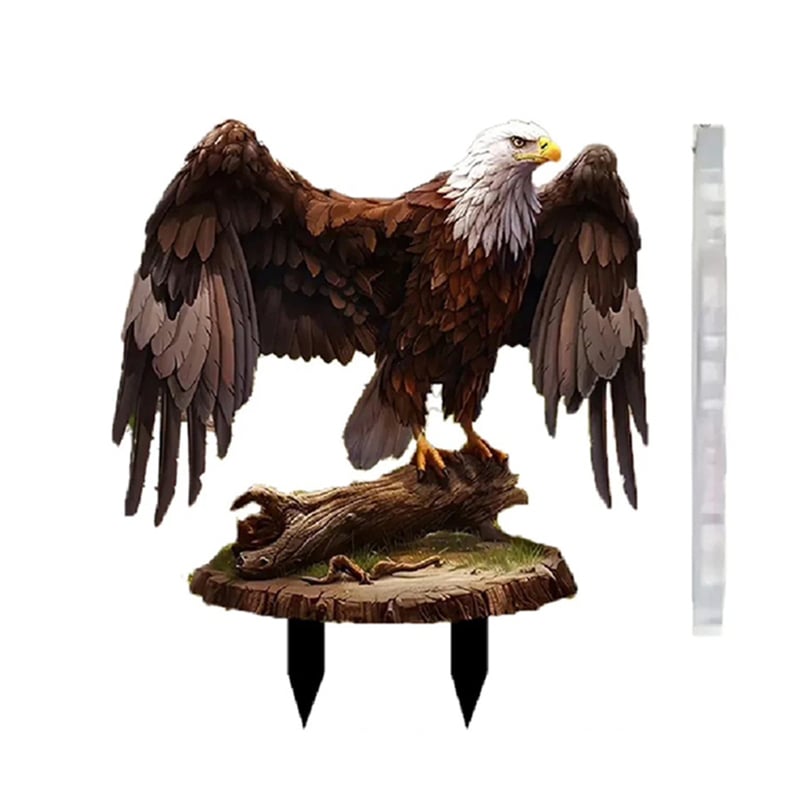 Stâlp decorativ acrilic în formă de vultur – decor exterior pentru ghivece și gazon, imprimare
