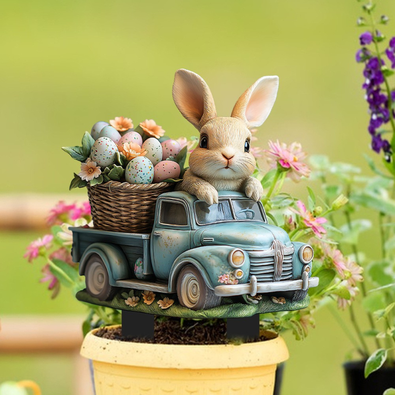 Akril dekoráció - Rajzfilmnyúl, 2D sík, vízálló és kopásálló, helyszíni dekorációs kellék