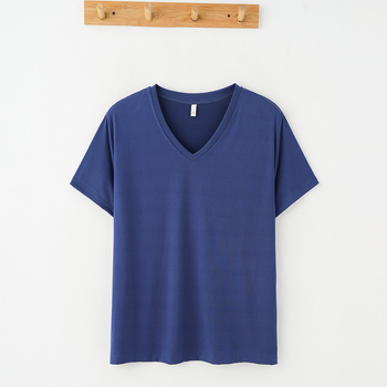 Női nyári pizsama szett, rövid ujjú felső, cropped nadrág, poliészter, V-nyak, könnyű anyag 121–140 g/m2