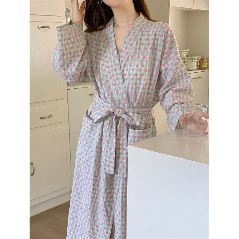 Moteriškas chalatas, medvilnės mišinio audinys, Vinylon 50% pagrindinis pluoštas, rudens sezonui