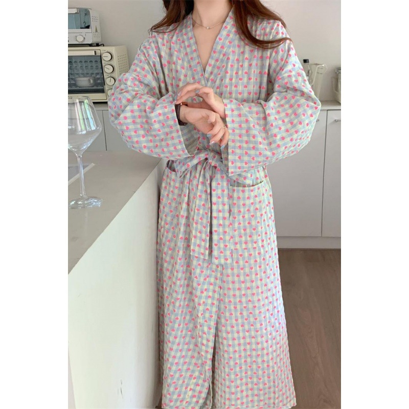 Moteriškas chalatas, medvilnės mišinio audinys, Vinylon 50% pagrindinis pluoštas, rudens sezonui