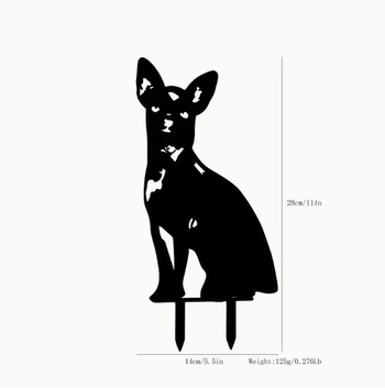 Μεταλλικό διακοσμητικό με σιλουέτα σκύλου για αυλή – Μάρκα Sheng Ji-hyun; Υλικό: Μέταλλο; Συσκευασία: Κάρτον; Κατάλληλο ως δώρο; Κατάλληλο για κήπο/γραφείο