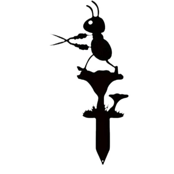 Silhouette mrava – ukras za vrt, metalna samostojeća skulptura insekta