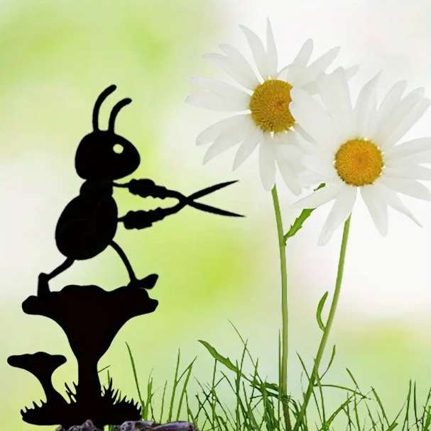 Silhouette mrava – ukras za vrt, metalna samostojeća skulptura insekta
