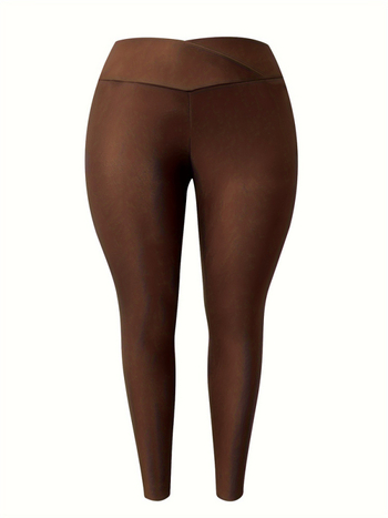 Дамски молив панталони с висока талия, еластични, ежедневни; тесен силует; полиестер 95%+, еластан <30%