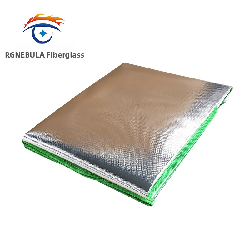 LB Ugunsdrošs segas mājām un ārā grillēšanai, stikla šķiedras audums ar alumīnija folijas pārklājumu, modelis LBFHT, ugunsdrošība