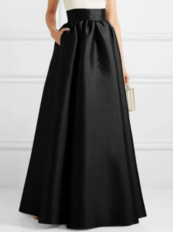 Петтискирт, дълга пола с висока талия, монотонна полиестерова материя, 80–90% полиестер, микроеластична