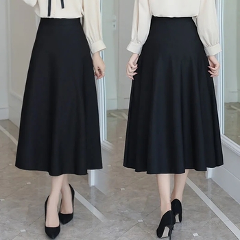 Φούστα Α-γραμμής μίντι, πλισέ, ελαστική μέση, πολυεστέρας