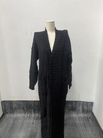 Női kardigán-pulóver, karcsúsított fazon, V-nyak, hosszú ujjú, poliészter kötött anyag, 70–80% poliészter