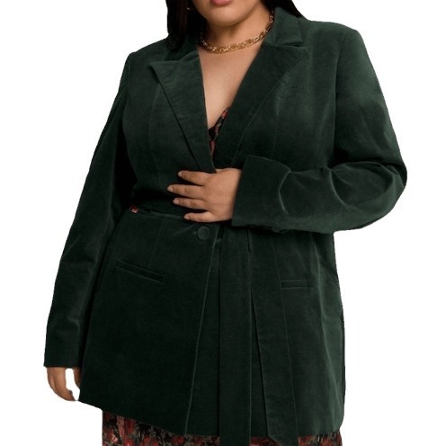 Női blézer: poliészter-elasztán keverék, flockos felület, gallér Lapel, egygombos zárás, egyenes szabás