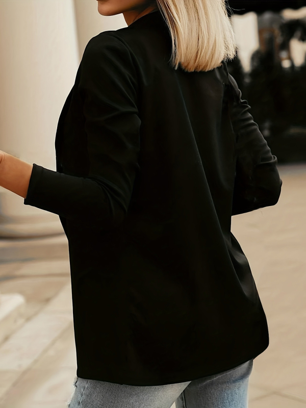 Női hosszú ujjú zakó, kosztüm-gallér, poliészter-elasztán keverék, egyszerű modell, karcsú fazon