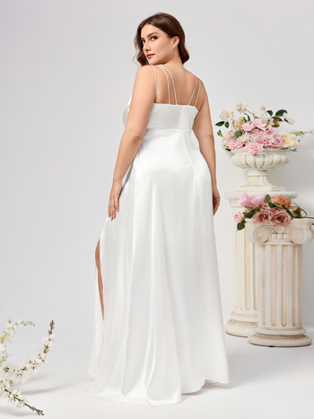 Дамска безръкавна дълга рокля в стил А-линия от мерсеризиран полиестер (95%+ съдържание)