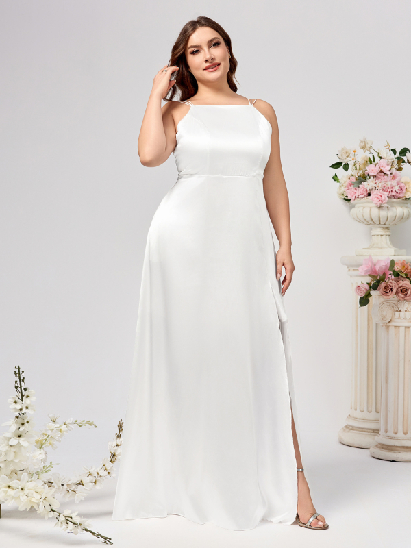 Дамска безръкавна дълга рокля в стил А-линия от мерсеризиран полиестер (95%+ съдържание)