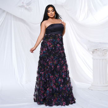 Дълга вечерна рокля с wrap бюст и деколте лодка, едноцветна тъкан с пайети, полиестер/еластан, летна колекция 2024