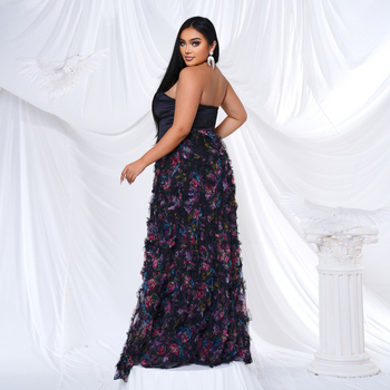 Дълга вечерна рокля с wrap бюст и деколте лодка, едноцветна тъкан с пайети, полиестер/еластан, летна колекция 2024