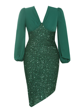 Φόρεμα χωρίς τιράντες και χωρίς πλάτη, με παγιέτες, μακρύ φόρεμα με φούστα από πάνελ