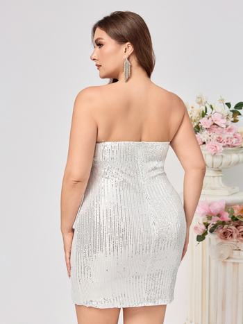 Formalna haljina bez rukava s izrezom dekoltea tip cijev, midi dužina, smjesa poliester-spandeks, dizajn kolaž