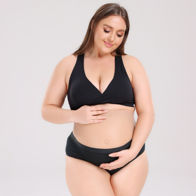 Nėščiųjų liemenėlė žindymui iš nailono, be siūlių, ploni formuoti puodeliai, Y formos petys, žindymo funkcija