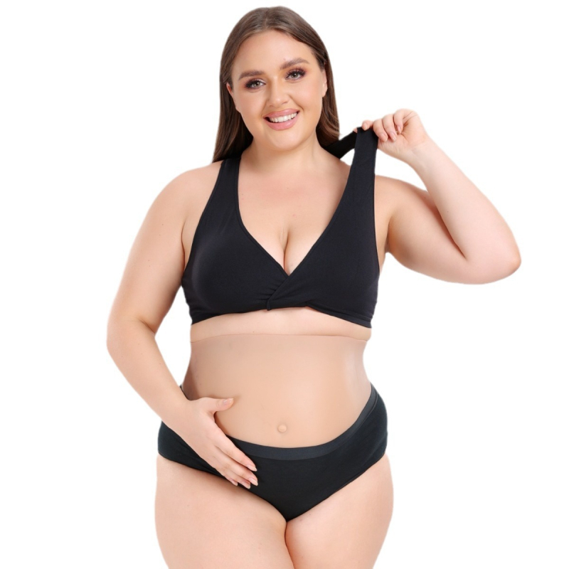 Nėščiųjų liemenėlė žindymui iš nailono, be siūlių, ploni formuoti puodeliai, Y formos petys, žindymo funkcija