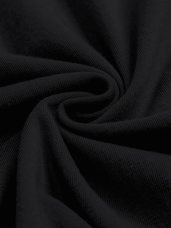 Памучна тениска с печат на букви и графика, къс ръкав, кръгло деколте, свободна кройка