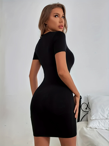 Дамска тениска с принт, модална материя със полиестер, кръгло деколте, къси ръкави