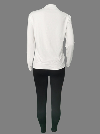 Σετ δύο τεμαχίων casual για γυναίκες - Μακριά μανίκια, Milk Silk, Πολυεστέρας 95%+, Άνοιξη 2024, ιαπωνικό και κορεατικό στυλ