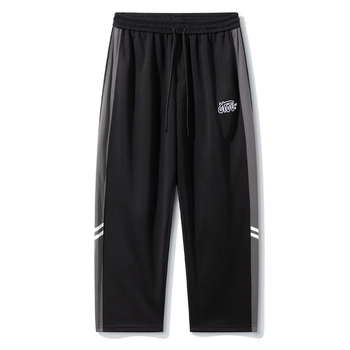 Ανδρικά casual παντελόνια, υψηλή μέση, ευθεία γραμμή, ριγέ σχέδιο, μικροελαστικό ύφασμα, φθινοπωρινή κυκλοφορία 2024