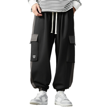 Ανδρικά παντελόνια σε κορεατικό στυλ - μακριά, ίσια γραμμή; μεσαία ζώνη; ύφασμα μπαμπού ίνες (100% πολυεστέρας); χωρίς σιδέρωμα