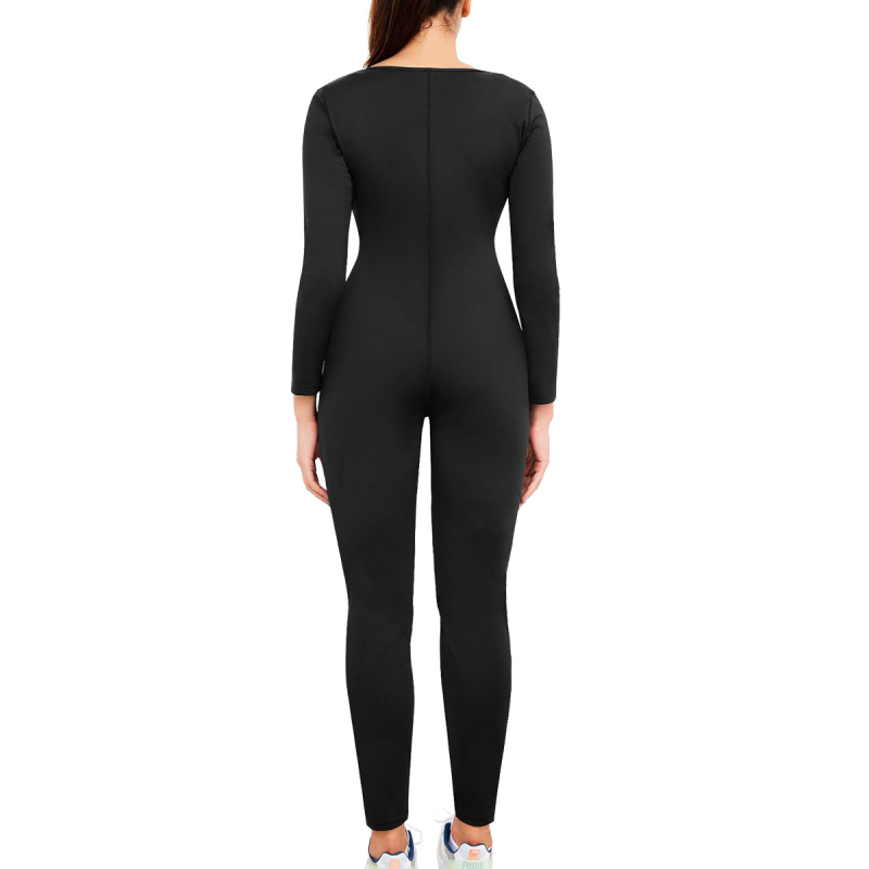 Moterų fitneso bodis kūno formavimui su krūties palaikymu ir juosmens pakėlimu — vienos spalvos; audinys: poliesteris su elastanu; pamušalas: pieno šilkas; tinkama bėgimui ir treniruotėms ištisus metus