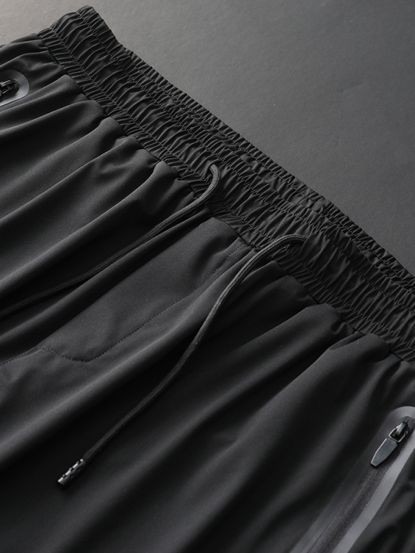 Férfi Ice Silk sportnadrág, elasztikus, gyorsan száradó, légáteresztő nylon, középmagas derekú