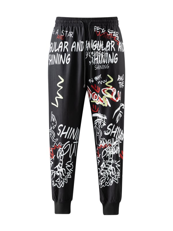 Muške oversize casual hlače s uskim donjim dijelom do gležnja, plus veličina, američki sportski stil