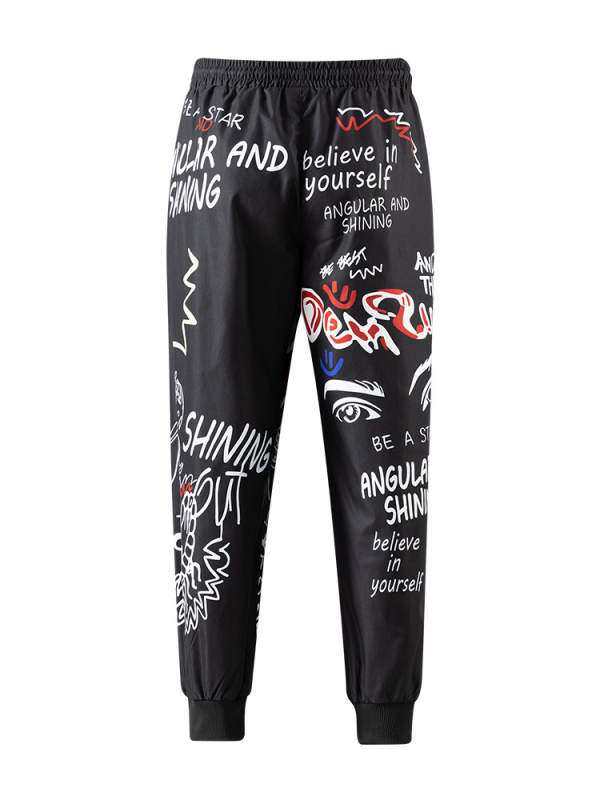 Muške oversize casual hlače s uskim donjim dijelom do gležnja, plus veličina, američki sportski stil