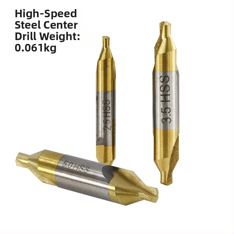 Комплект центрови свредла, високоскоростна стомана, титаново покритие на двата края, 6/7-частен комплект, 60° ъгъл