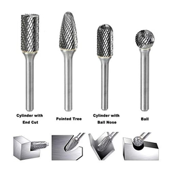 HP комплект глави за шлифоване от волфрамова стомана (8 бр.) 60 мм въртящи се глави, 8 типа глави, двойни зъби