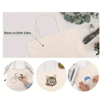 Drobėtas tote krepšys su šilumos perkėlimo spauda, studentams skirtas pirkinių krepšys, pečių arba rankinis nešiojimas