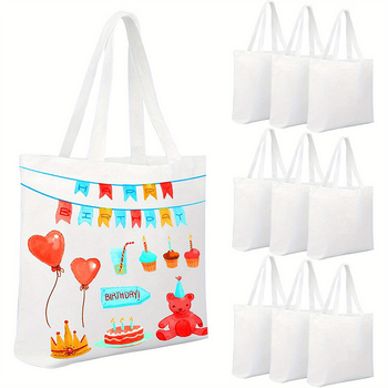 Drobėtas tote krepšys su šilumos perkėlimo spauda, studentams skirtas pirkinių krepšys, pečių arba rankinis nešiojimas